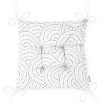 Yuvarlak Motifli Dijital Baskılı Modern Pofuduk Sandalye Minderi Realhomes