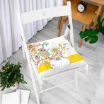 - Pofi-233-Gorsel-1 - Realhomes Baykuş Desen Dijital Baskılı Modern Pofuduk Sandalye Minderi Realhomes