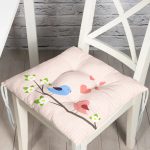 - Pofi-2331-Gorsel - Realhomes Daldaki Kuşlar Temalı Dijital Baskılı Modern Pofuduk Sandalye Minderi Realhomes