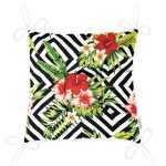 - Pofi-2345-Gorsel-2 - Realhomes Geometrik Zeminde Çiçek Desenli Pofuduk Sandalye Minderi Realhomes