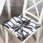 - Pofi-2360-Gorsel - Realhomes  Çizgili Palmiye Yapraklı Modern Pofuduk Sandalye Minderi Realhomes