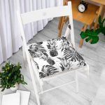 Ananas ve Palmiye Yapraklı Modern Pofuduk Sandalye Minderi Realhomes