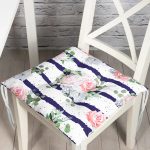 - Pofi-2377-Gorsel - Realhomes  Gül Demeti Desenli Dijital Baskılı Pofuduk Sandalye Minderi Realhomes