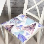 - Pofi-2385-Gorsel - Realhomes Mavi Geometrik Şekilli Palmiye Motifli Dijital Baskılı Pofuduk Sandalye Minderi Realhomes