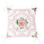 Hint Motifli Gül Desenli Dijital Baskılı Pofuduk Sandalye Minderi Realhomes