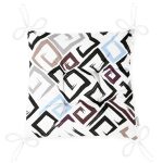 - Pofi-2391-Gorsel-2 - Realhomes Siyah Turkuaz Labirent Çizimli Modern Dijital Baskılı Pofuduk Sandalye Minderi Realhomes