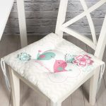 - Pofi-2392-Gorsel - Realhomes Açık Gri Zikzak Temalı Kuş Motifli Modern Pofuduk Sandalye Minderi Realhomes