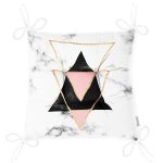 Yaldız Renk Ters Üçgen Desenli Modern Pofuduk Sandalye Minderi Realhomes