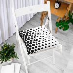 - Pofi-2416-Gorsel-1 - Realhomes Siyah Beyaz İri Puanlı Pofuduk Sandalye Minderi Realhomes