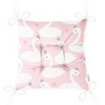 - Pofi-2422-Gorsel-2 - Realhomes Realhomes Pembe Puan Temalı Kuğu Motifli Modern Pofuduk Sandalye Minderi Realhomes