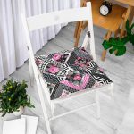 - Pofi-2429-Gorsel-1 - Realhomes Çiçek Desenli Puan Motifli Pofuduk Sandalye Minderi Realhomes