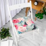 - Pofi-2430-Gorsel-1 - Realhomes  Lekeli Kelebekler Çizimli Modern Pofuduk Sandalye Minderi Realhomes