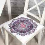 Daire Çini Desenli Dijital Baskılı Pofuduk Sandalye Minderi Realhomes