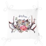 Stay True Motifli Kanaviçe Desenli Dijital Baskılı Pofuduk Sandalye Minderi Realhomes