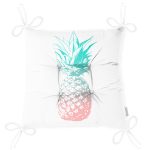 Mavi Ananas Dijital Baskılı Modern Pofuduk Sandalye Minderi Realhomes