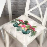 - Pofi-2453-Gorsel - Realhomes Simetrik Kareler Temalı Ogea Desenli Dijital Baskılı Pofuduk Sandalye Minderi Realhomes