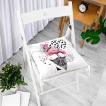 - Pofi-2466-Gorsel-1 - Realhomes  Martı Desenli Flamingo Temalı Dijital Baskılı Pofuduk Sandalye Minderi Realhomes