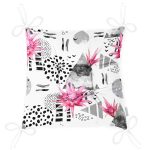 Bal Peteği Temalı Nilüfer Çiçeği Motifli Modern Pofuduk Sandalye Minderi Realhomes