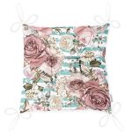 - Pofi-2478-Gorsel-2 - Realhomes Mavi Çizgi Desenli Kanaviçe Çiçek Motifli Pofuduk Sandalye Minderi Realhomes