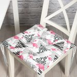 - Pofi-2487-Gorsel - Realhomes Puanlı Temalı Flamingo Desenli Dijital Baskılı Pofuduk Sandalye Minderi Realhomes