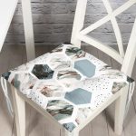 - Pofi-2513-Gorsel - Realhomes  Hava Durumu Temalı Bal Peteği Motifli Dijital Baskılı Pofuduk Sandalye Minderi Realhomes