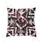 - Pofi-2525-Gorsel-2 - Realhomes Siyah Beyaz Puanlı Çiçek Çizimli Modern Pofuduk Sandalye Minderi Realhomes