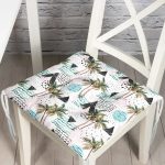 - Pofi-2529-Gorsel - Realhomes  Üçgen Şekilli Palmiye Motifli Dijital Baskılı Pofuduk Sandalye Minderi Realhomes