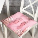 - Pofi-3014-Gorsel - Realhomes  Pembe Gold Terlik Tasarımlı Dijital Baskılı Pofuduk Sandalye Minderi Realhomes