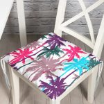 - Pofi-3248-Gorsel - Realhomes Realhomes Renkli Palmiyeler Özel Tasarımlı Dijital Baskılı Modern Pofuduk Sandalye Minderi Realhomes