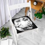 - Pofi-3346-Gorsel-1 - Realhomes  Fornasetti Özel Tasarım Dijital Baskılı Modern Pofuduk Sandalye Minderi Realhomes