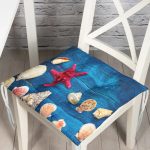 - Pofi-3419-Gorsel - Realhomes Mavi Zeminli Deniz Yıldızı Dijital Baskılı Modern Pofuduk Sandalye Minderi Realhomes