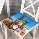 - Pofi-3422-Gorsel - Realhomes Sahilde Ananaslar Dijital Baskılı Modern Pofuduk Sandalye Minderi Realhomes