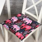 - Pofi-3449-Gorsel - Realhomes  Rengarenk Fil Motifli Özel Seri Dijital Baskılı Modern Pofuduk Sandalye Minderi Realhomes