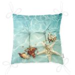 Özel Tasarım Deniz Yıldızı Motifli Dijital Baskılı Kumaş Pofuduk Sandalye Minderi Realhomes