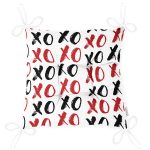 XO Harf Tasarımlı Dijital Baskılı Modern Pofuduk Sandalye Minderi Realhomes