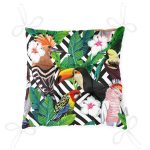 - Pofi-3502-Gorsel-2 - Realhomes Geometrik Zeminde Tropikal Desenli Dijital Baskılı Modern Pofuduk Sandalye Minderi Realhomes