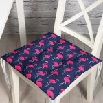 - Pofi-3521-Gorsel - Realhomes Realhomes Modern Lacivert Zeminde Flamingo Desenli Modern Pofuduk Sandalye Minderi Realhomes