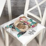 Özel Tasarım Köpekçik Tasarımlı Dijital Baskılı Modern Pofuduk Sandalye Minderi Realhomes