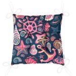 - Pofi-3538-Gorsel-2 - Realhomes Lacivert Zeminli Deniz Midyeleri Dijital Baskılı Modern Pofuduk Sandalye Minderi Realhomes