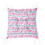 Flamingo Desenli Özel Tasarımlı Dijital Baskılı Modern Pofuduk Sandalye Minderi Realhomes