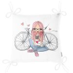 - Pofi-3542-Gorsel-2 - Realhomes Fashion Bisikletli Kız Motifli Dijital Baskılı Modern Pofuduk Sandalye Minderi Realhomes