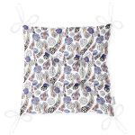 Renkli Tüyler Özel Tasarımlı Dijital Baskılı Modern Pofuduk Sandalye Minderi Realhomes