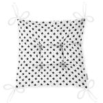 - Seamless black and white pattern with cute stars for kids. Baby - Realhomes  Beyaz Zemin Siyah Kalp Desenli Özel Tasarımlı Dijital Baskılı Modern Pofuduk Sandalye Minderi Realhomes