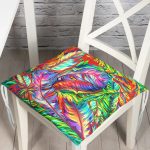 - Pofi-3612-Gorsel - Realhomes Renkli yapraklar Dijital Baskılı Modern Pofuduk Sandalye Minderi Realhomes