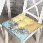 Realhomes Gold ve mavi ahengi Dijital Baskılı Modern Pofuduk Sandalye Minderi Realhomes