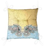 Realhomes Gold ve mavi ahengi Dijital Baskılı Modern Pofuduk Sandalye Minderi Realhomes