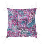 Renkli Leopar Desenli Özel tasarım Dijital Baskılı Modern Pofuduk Sandalye Minderi Realhomes