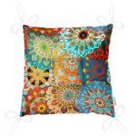 Realhomes Fraktal Desenli Özel Tasarım Dijital Baskılı Modern Pofuduk Sandalye Minderi Realhomes