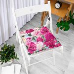 - Pofi-3760-Gorsel-1 - Realhomes Realhomes Pembe Güller Dijital Baskılı Modern Pofuduk Sandalye Minderi Realhomes