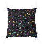 - Pofi-3771-Gorsel-2 - Realhomes Realhomes Siyah Zeminde Renkli Motifler Dijital Baskılı Modern Pofuduk Sandalye Minderi Realhomes